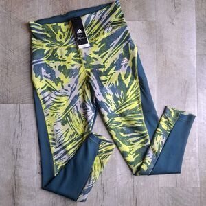 NEW Adidas Primegreen Aeroready Leggings Medium Green Athletic Zoe Saldana